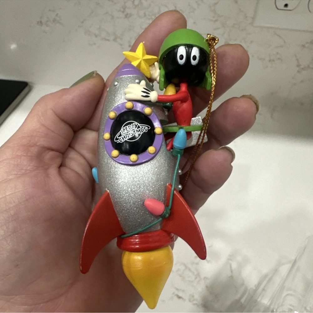 Vintage Martin The Martian Rocket Ship Christmas Ornament 1998 Looney Tunes